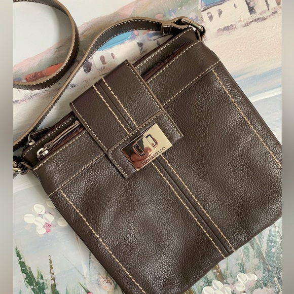 Tignanello 100% Genuine Leather Brown Crossbody Purse Vintage Academia Timeless - Picture 3 of 16